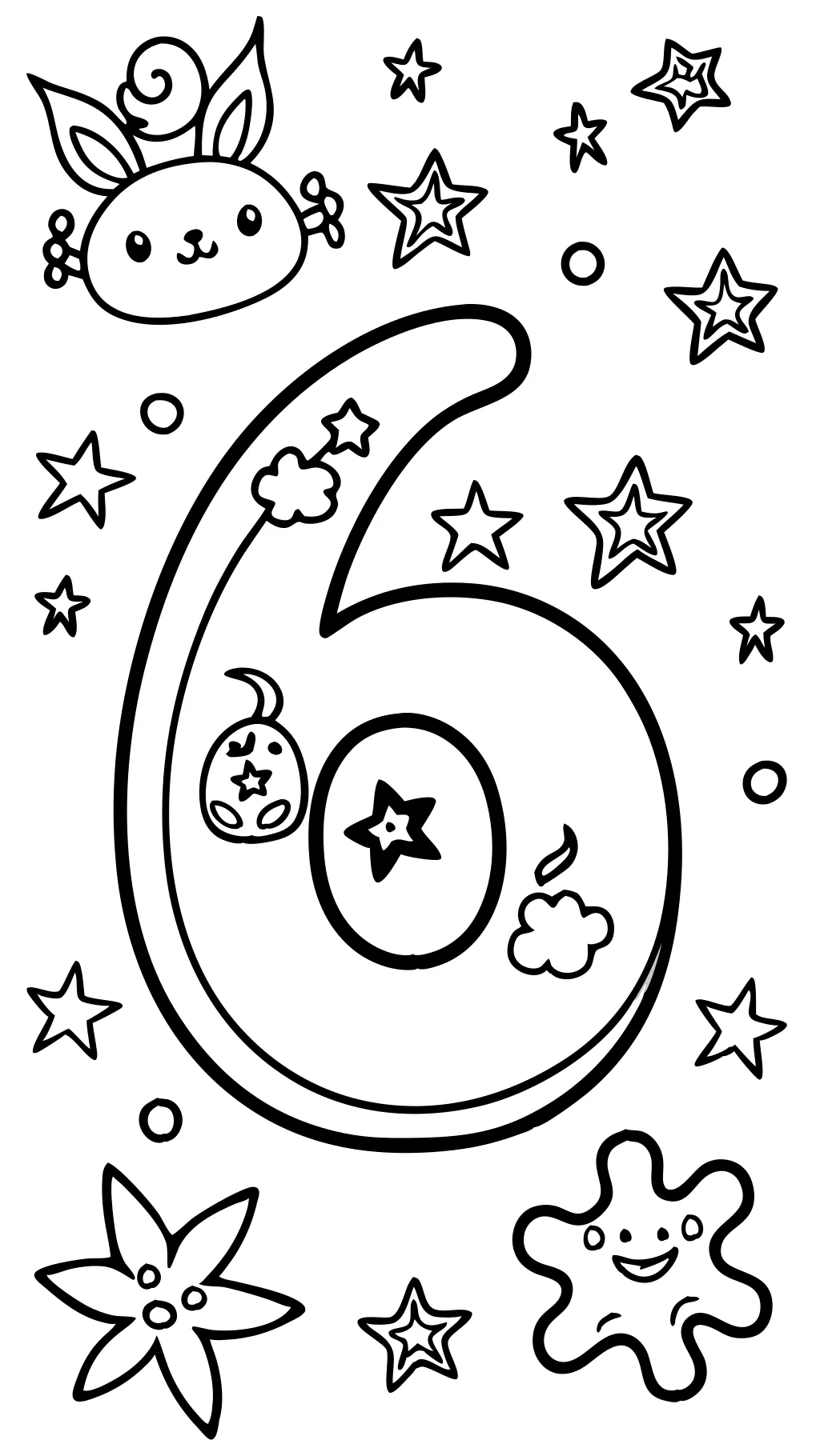 number 6 coloring page